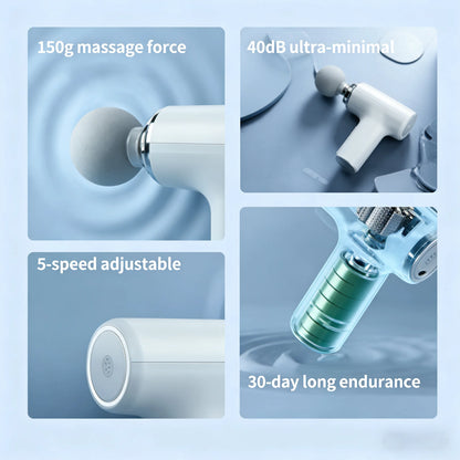 Portable Percussion Massage Gun with 4 Heads & LED Display