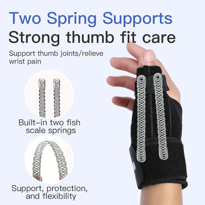 Valour Fit adjustable wrist and thumb support brace for gym and daily use, providing stability and comfort during activity.
