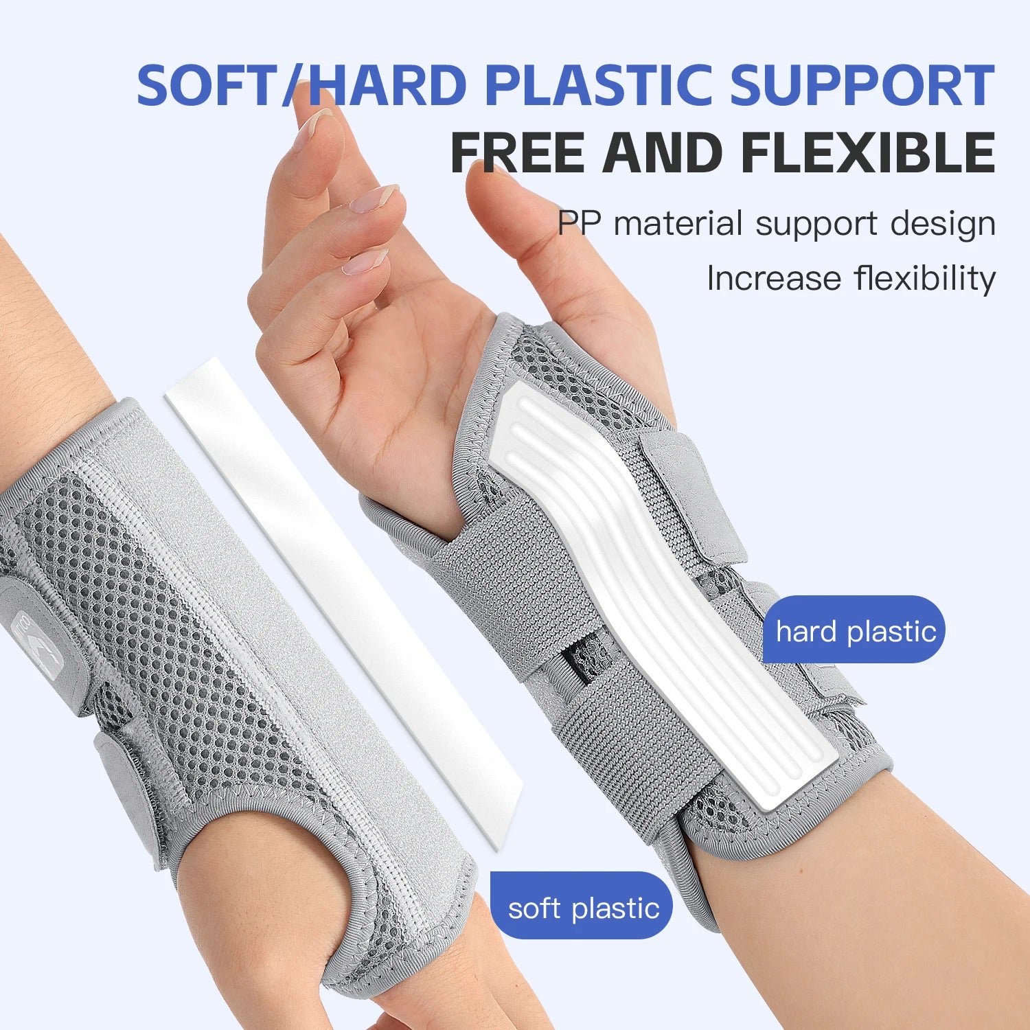 Valour Fit wrist brace with splint providing hand and wrist support, featuring adjustable straps and breathable material for comfort.