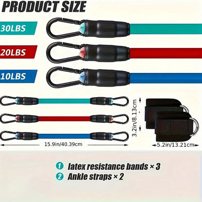 Ankle Strap Resistance Band Set for Lower-Body Training