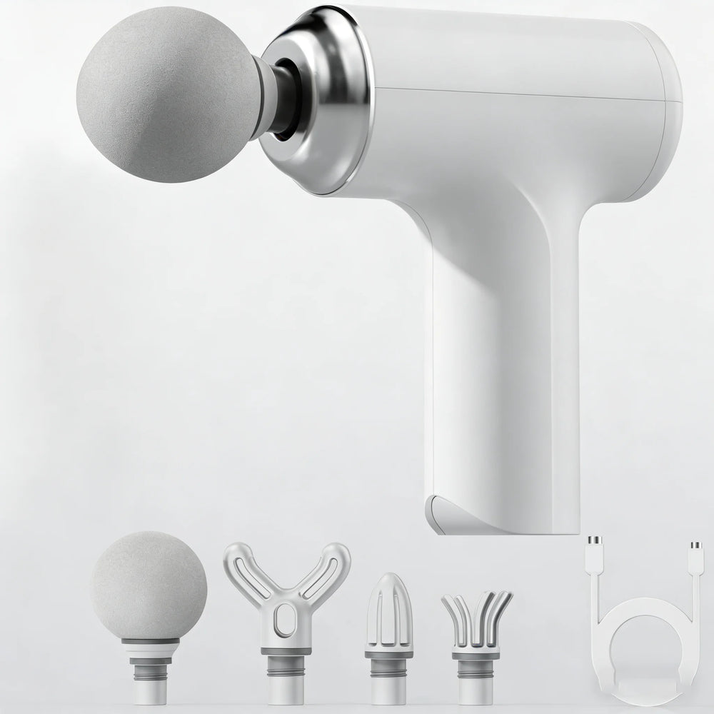 Portable Percussion Massage Gun with 4 Heads & LED Display