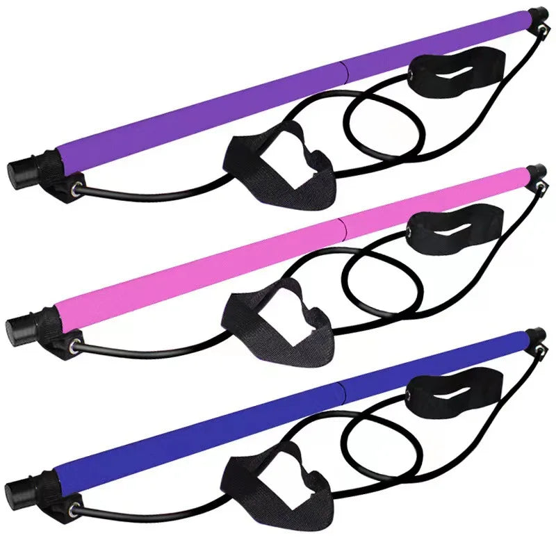 Adjustable Pilates Bar with Resistance Bands