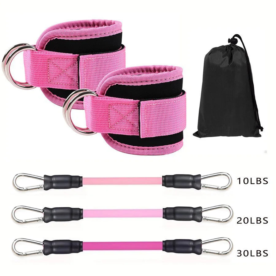 Ankle Strap Resistance Band Set for Lower-Body Training