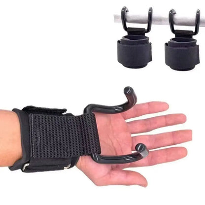 Weightlifting Hooks with Adjustable Wrist Support – 2 Piece Set