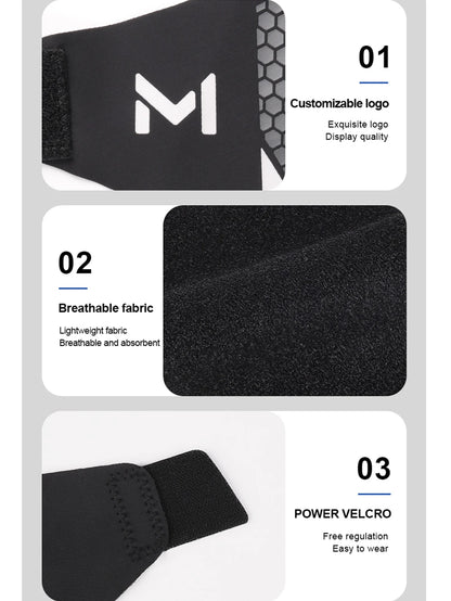 Valour Fit adjustable ankle compression support sleeve worn on ankle, providing stability and compression for injury recovery.