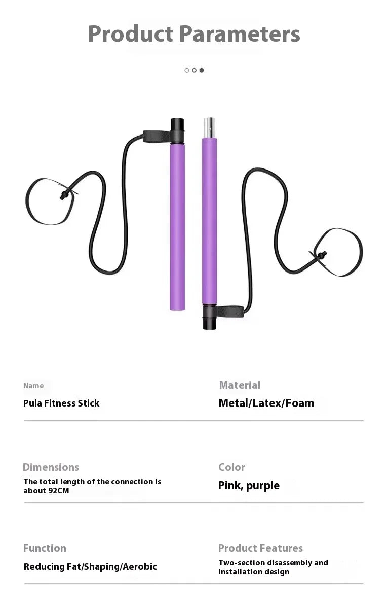 Adjustable Pilates Bar with Resistance Bands