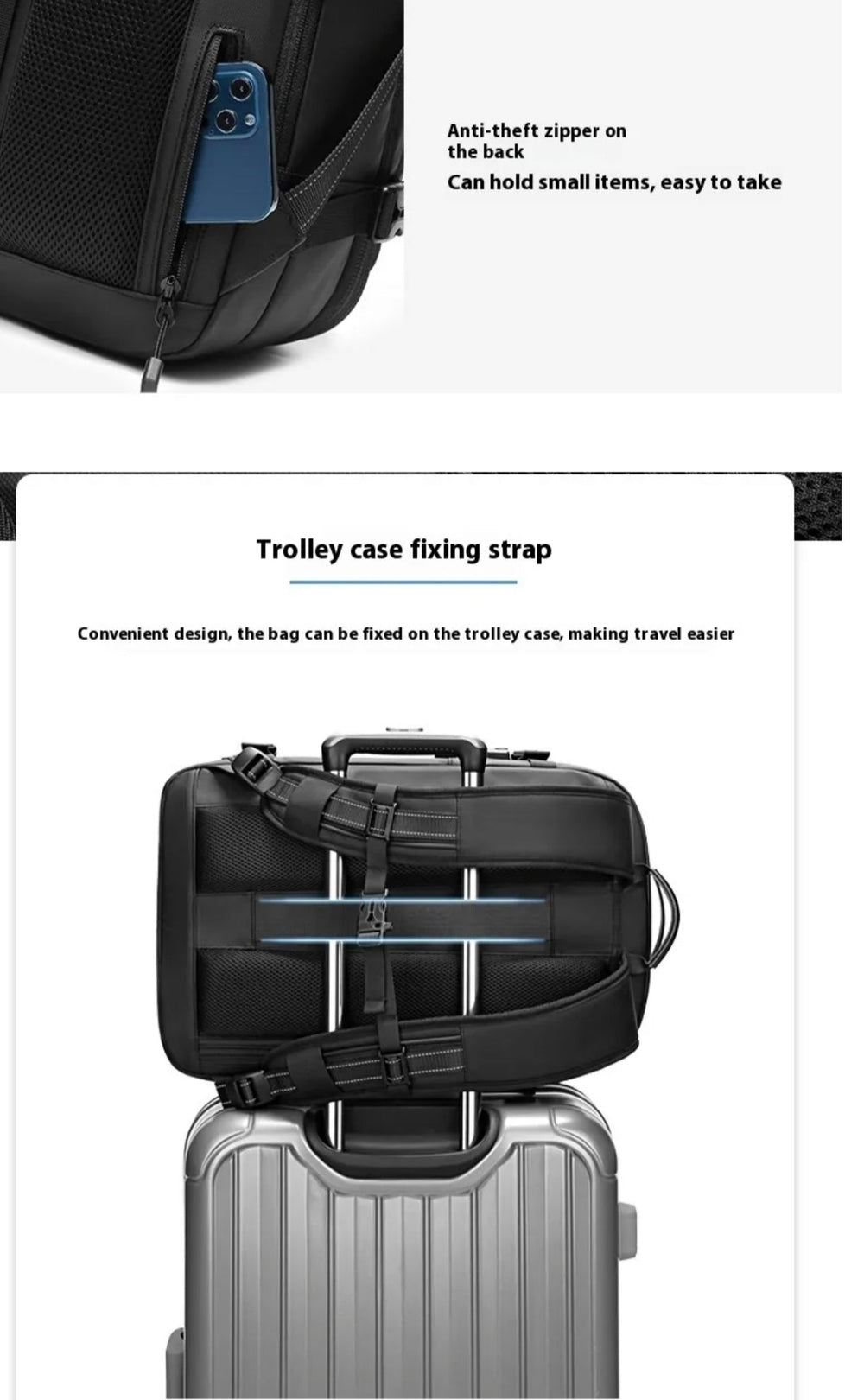 Valour Fit vacuum compression travel backpack with multiple compartments and ergonomic straps, ideal for efficient packing.